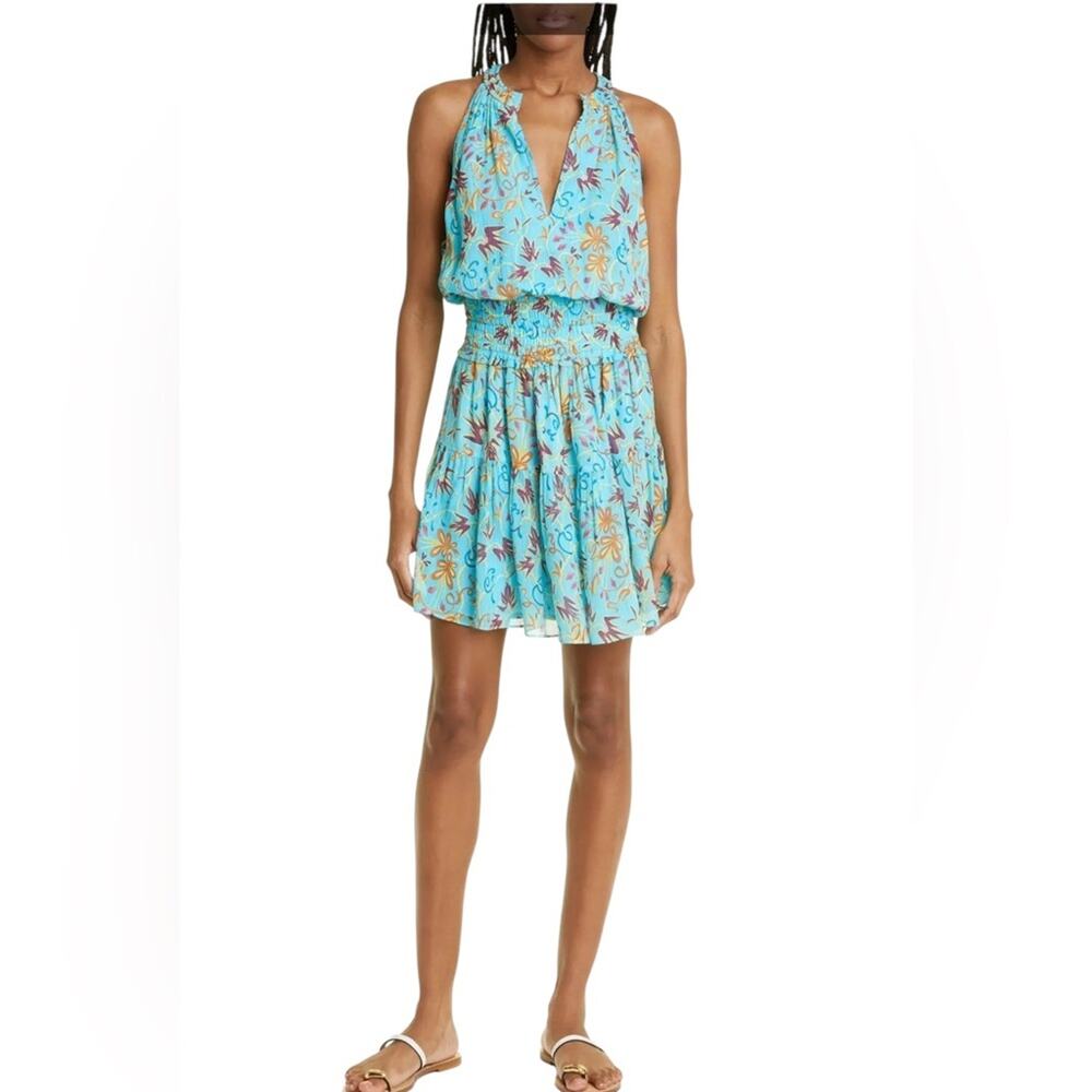 A.L.C. Courtney Floral Smocked Tiered Silk Mini Dress – Sz 4